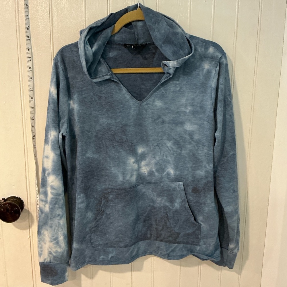 Lexington Hill Avenue Blue Oversized Long Sleeve Hoodie